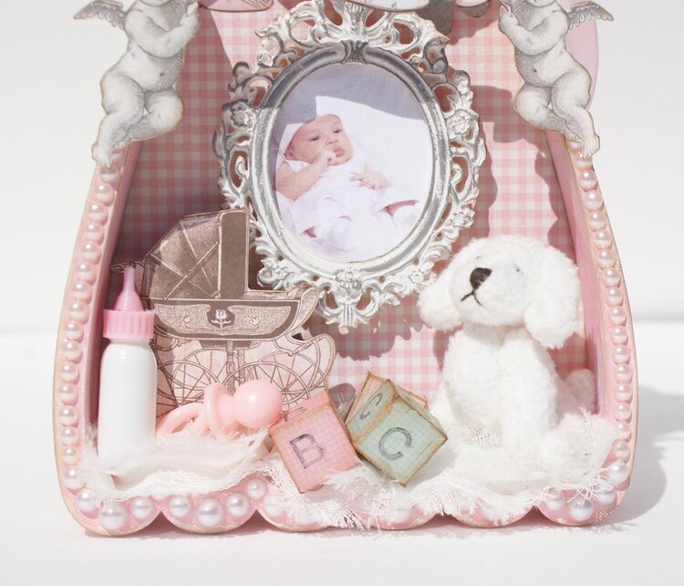 Baby Girl Shadowbox Birth Announcement