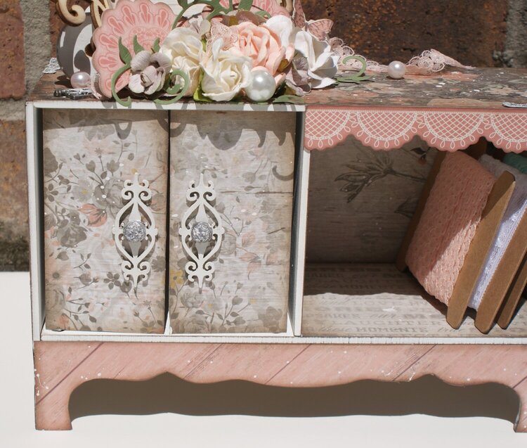 Rustic Harmony Altered Cupboard for Lace Storage