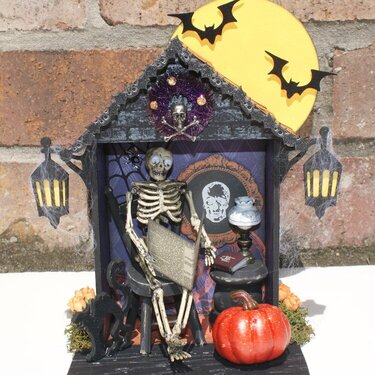 "Mr. Skeleton in his Parlor" Halloween Shadowbox