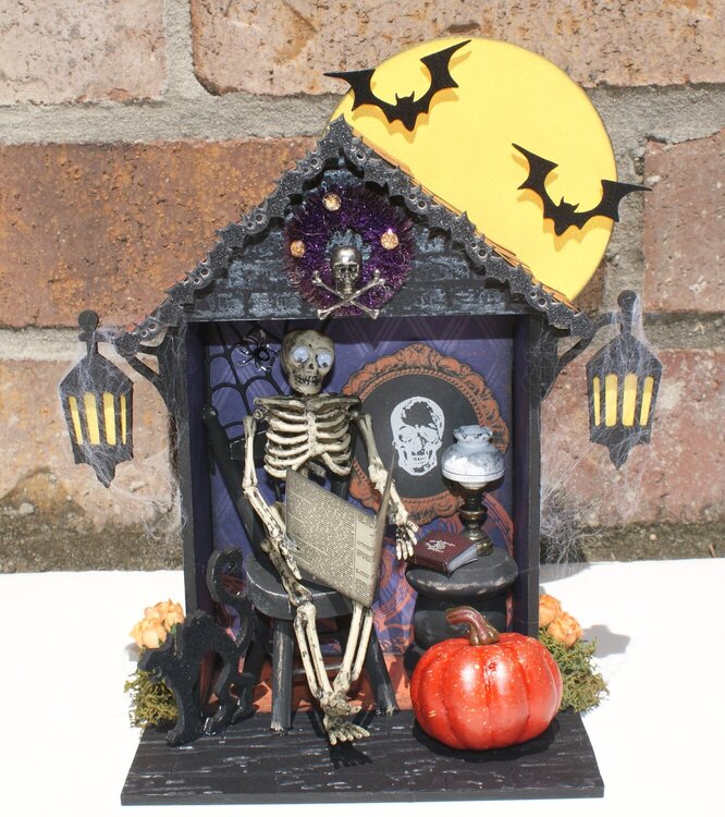 &quot;Mr. Skeleton in his Parlor&quot; Halloween Shadowbox