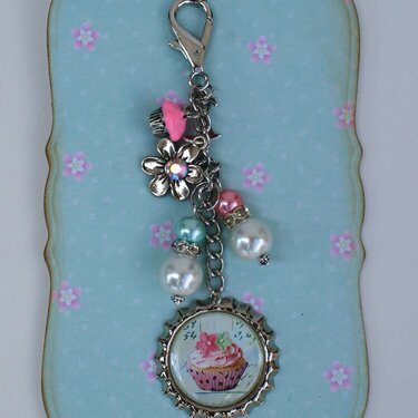 Cupcake Bottle Cap Charm