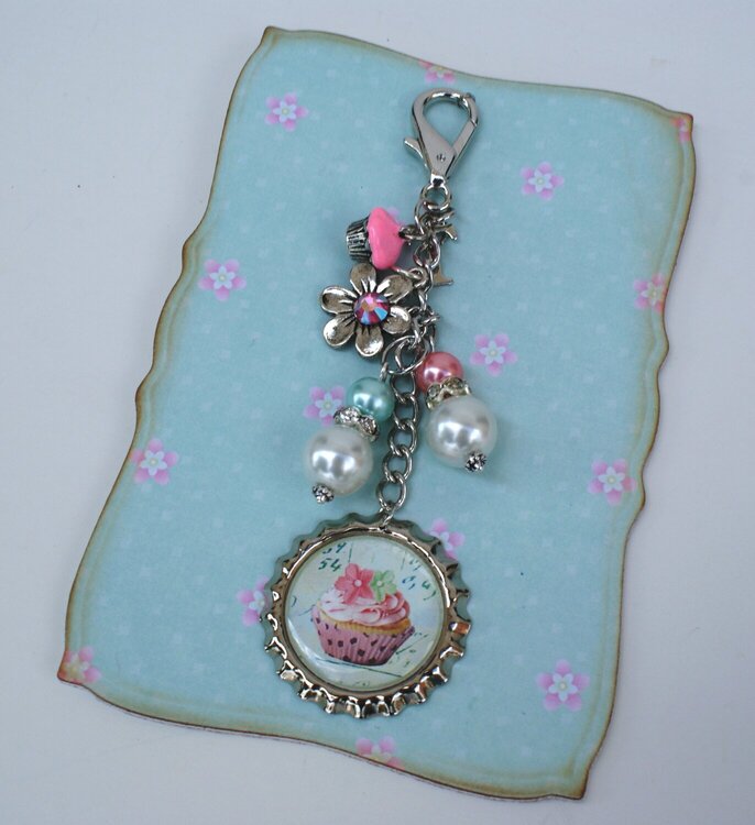 Cupcake Bottle Cap Charm