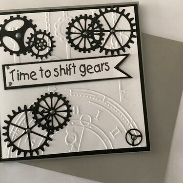 Time to change gears -retirement card