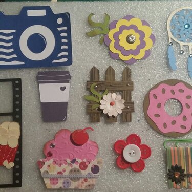 Embellishments made for swap