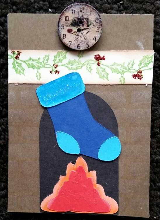 Stocking by the fireplace ATC