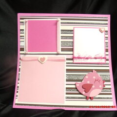 Hearts and ribbon premade 12x12 pages