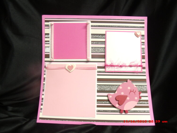 Hearts and ribbon premade 12x12 pages