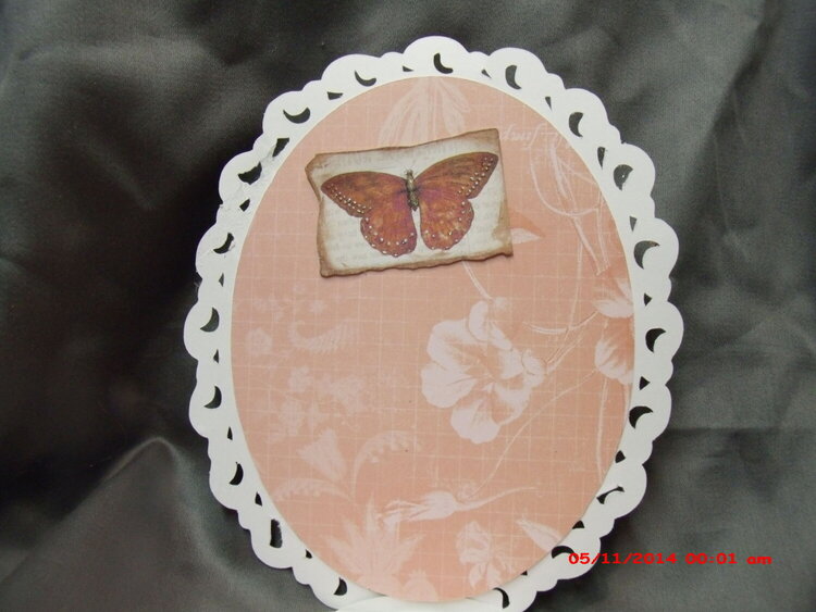 lace pink butterfly card and envelope box