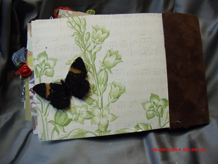 birds and butterflys paper bag mini album