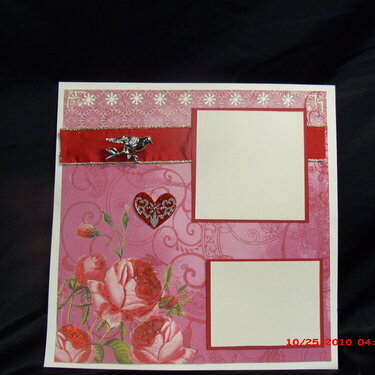 Pink Love Birds 12x12 premade scrapbook pages