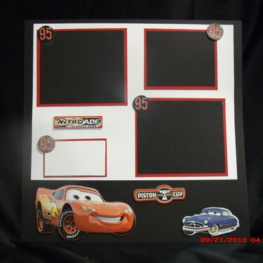 Cars premade 12x12 scrapbook pages