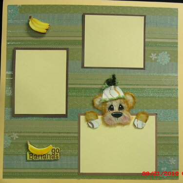 Tare Sock Monkey premade 12x12 scrapbook pages