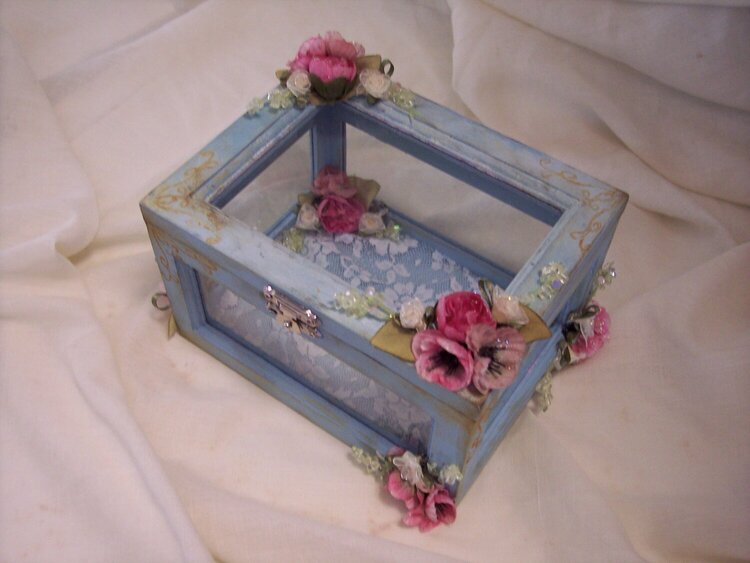 Vintage/Shabby Chic**Glass Box*Side View