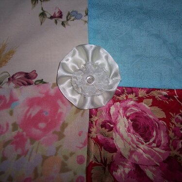 Shabby Chic Quilt**Homemade Fabric Flowers
