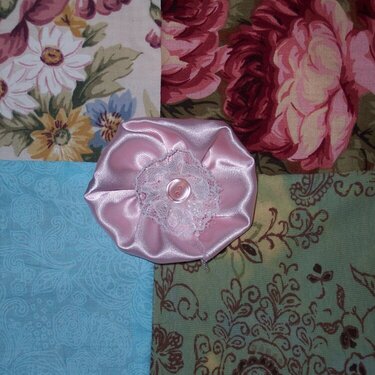 Shabby Chic Quilt**Homemade Fabric Flowers
