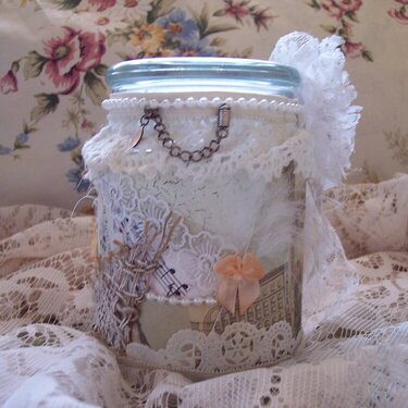 Shabby Chic**Altered Jar**Back View