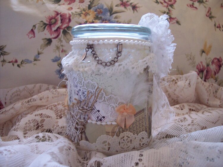 Shabby Chic**Altered Jar**Back View