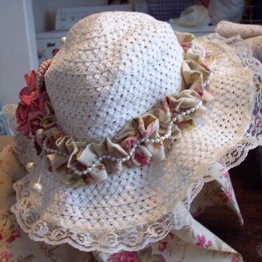 Romantic Shabby Chic**Altered Hat**Back View