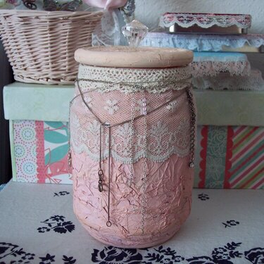 Shabby Chic**Altered Candle Jar