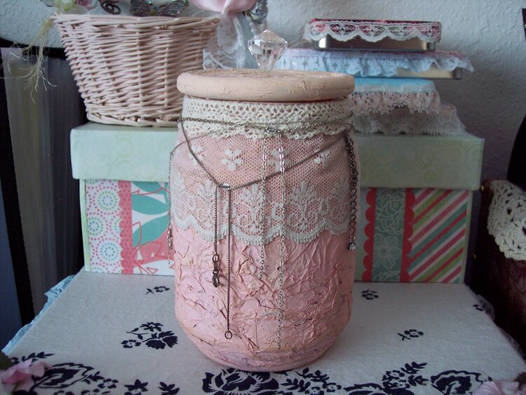 Shabby Chic**Altered Candle Jar