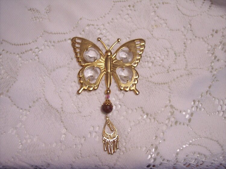 Victorian Chic**Altered Golden Butterfly