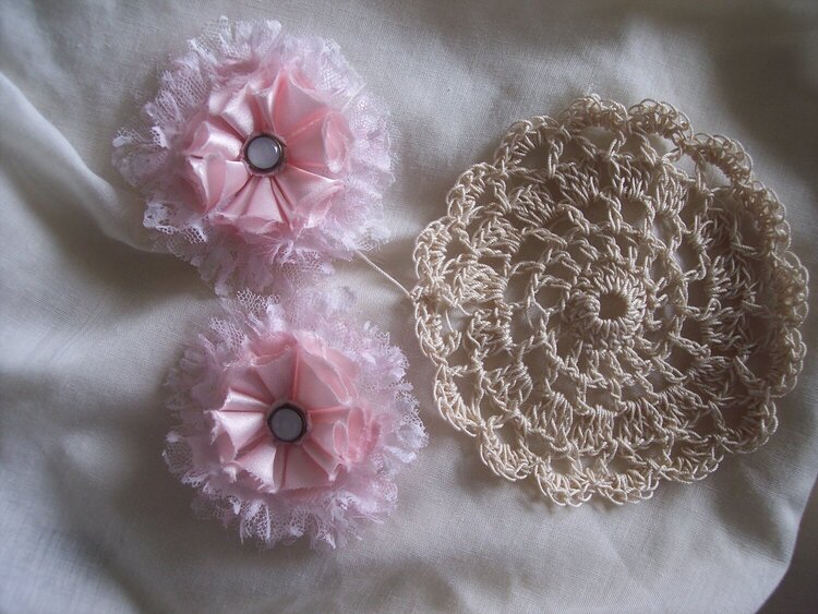 Shabby Chic**Handmade Flowers &amp; Doily