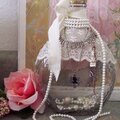 Shabby Chic*Altered Glass Bottle*Front View