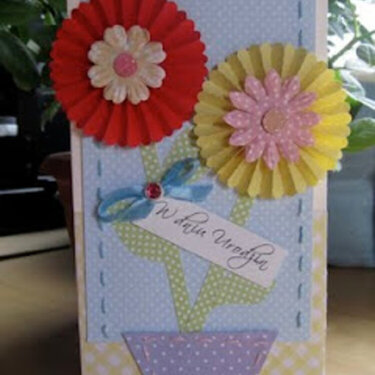 Birthday card with rosette