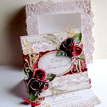 Card with snow roses