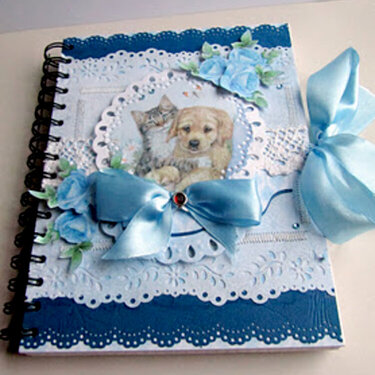 Notebook with a dog and a cat