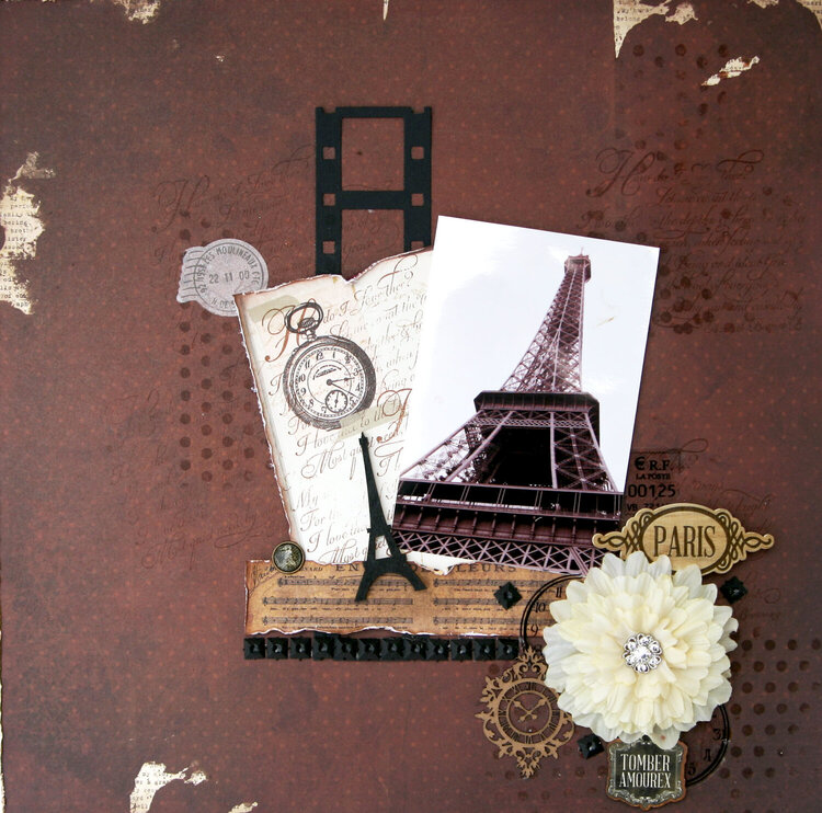 *Paris* Design Team project created using June Swirlydoos Scrapbook Kit