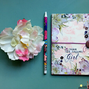 {think pink mini notebook}