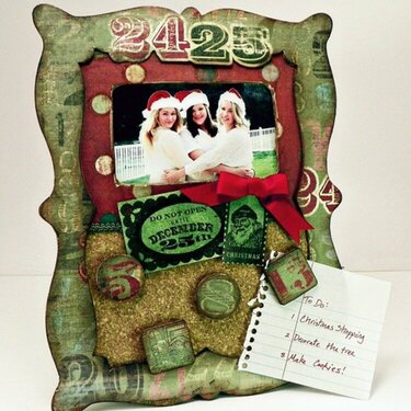 Vintage Holiday Photo Frame and Cork Board