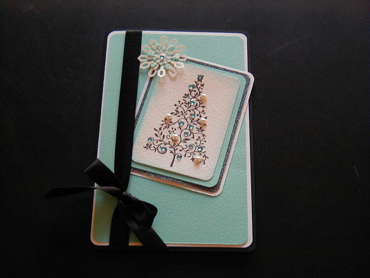Teal Blue Christmas Card