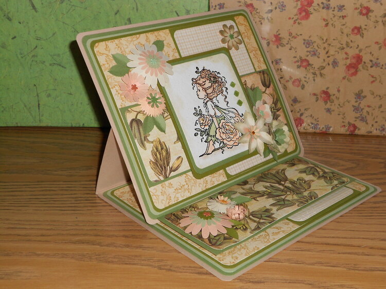 GREEN FAIRY EASEL CARD SIDE VIEW