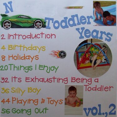 Toddler Years Table of Contents