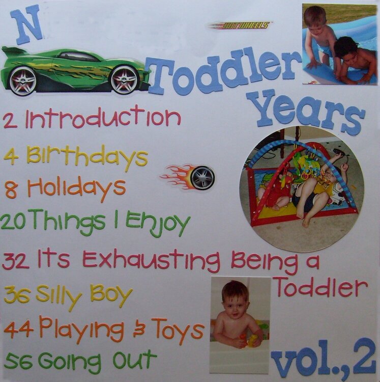 Toddler Years Table of Contents