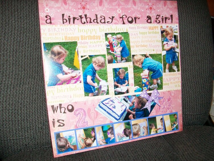 A birthday for a girl who is 2