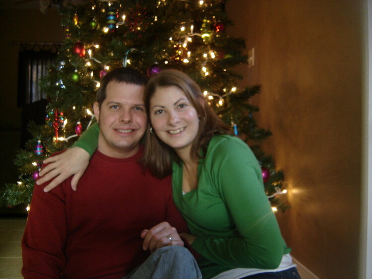 us in front of the Christmas tree