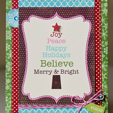 Joy Peace Happy Holidays card