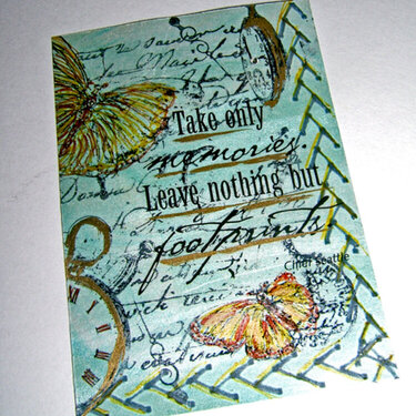 TAKE ONLY MEMORIES atc aceo art card mixed collage