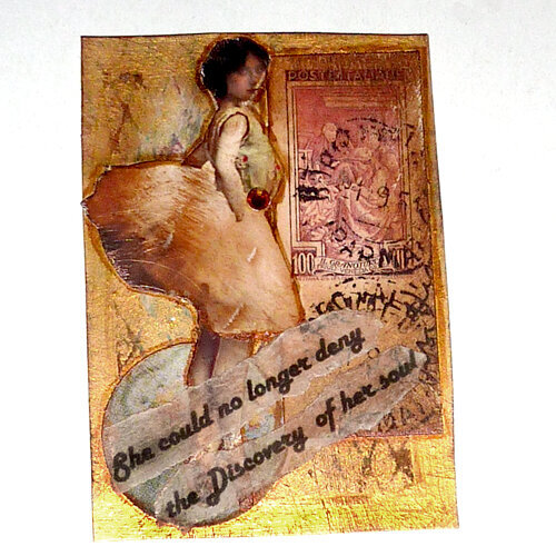 Parisian woman mixed media art card