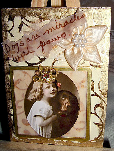 DOGS ARE MIRACLES WITH PAWS collage atc card