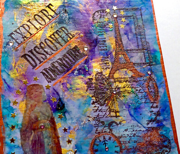 Mixed collage travel journal  EXPLORE