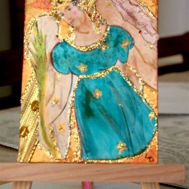 Guardian Angel art trading card aceo collage