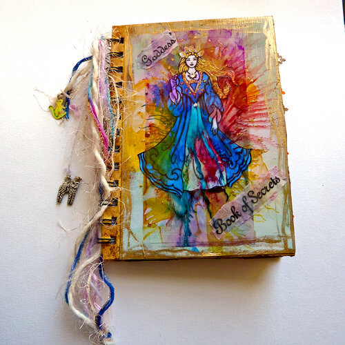 art travel journal mixed media collage Goddess Book of Secrets