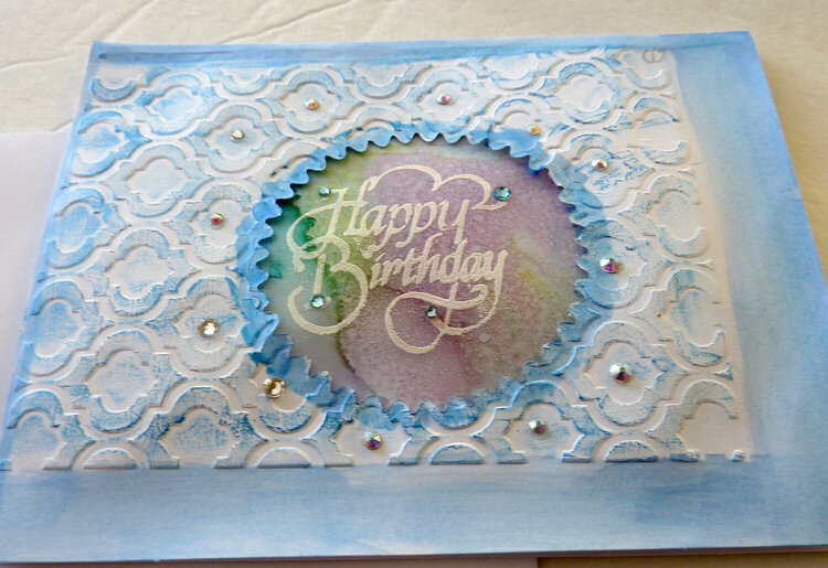 Blue lace birthday card