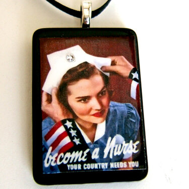 World War 2 Nurse Poster pendant necklace