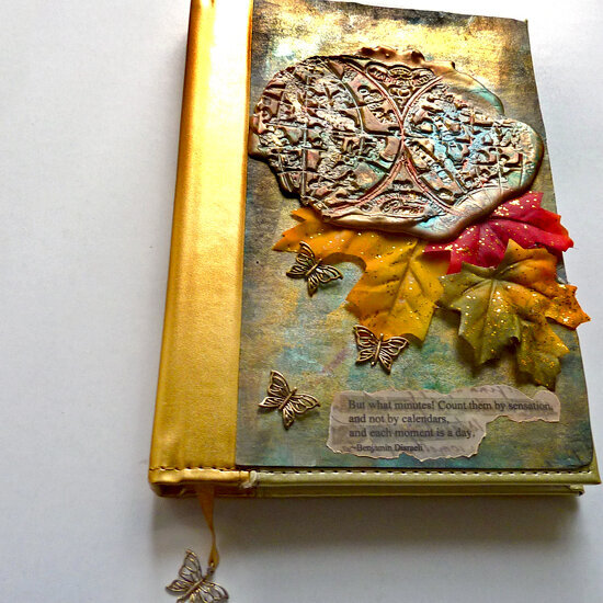 art travel journal mixed media collage Leaves