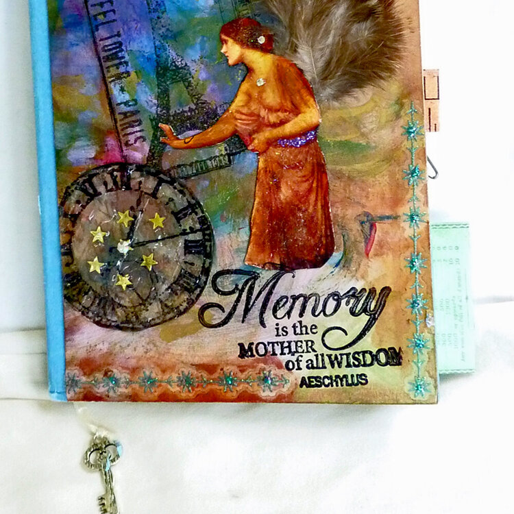 Mixed media collage art journal cover